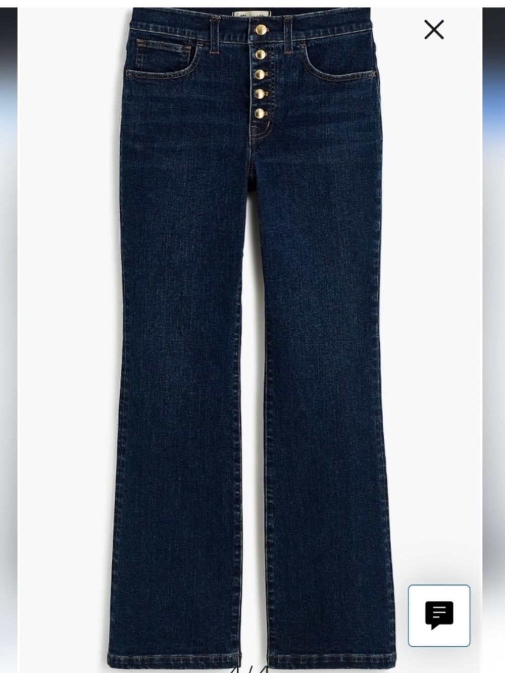Madewell Kick Out Crop Jeans in Larkspur Wash Gold Detail Button Fly size 29